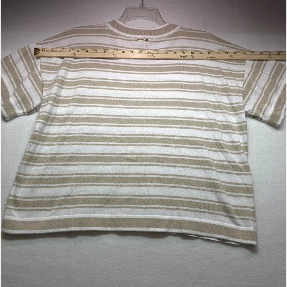 Michael Kors Women's Relaxed Fit Dune Stripe Soft‎ Knit Top XL NWT $88 MSRP